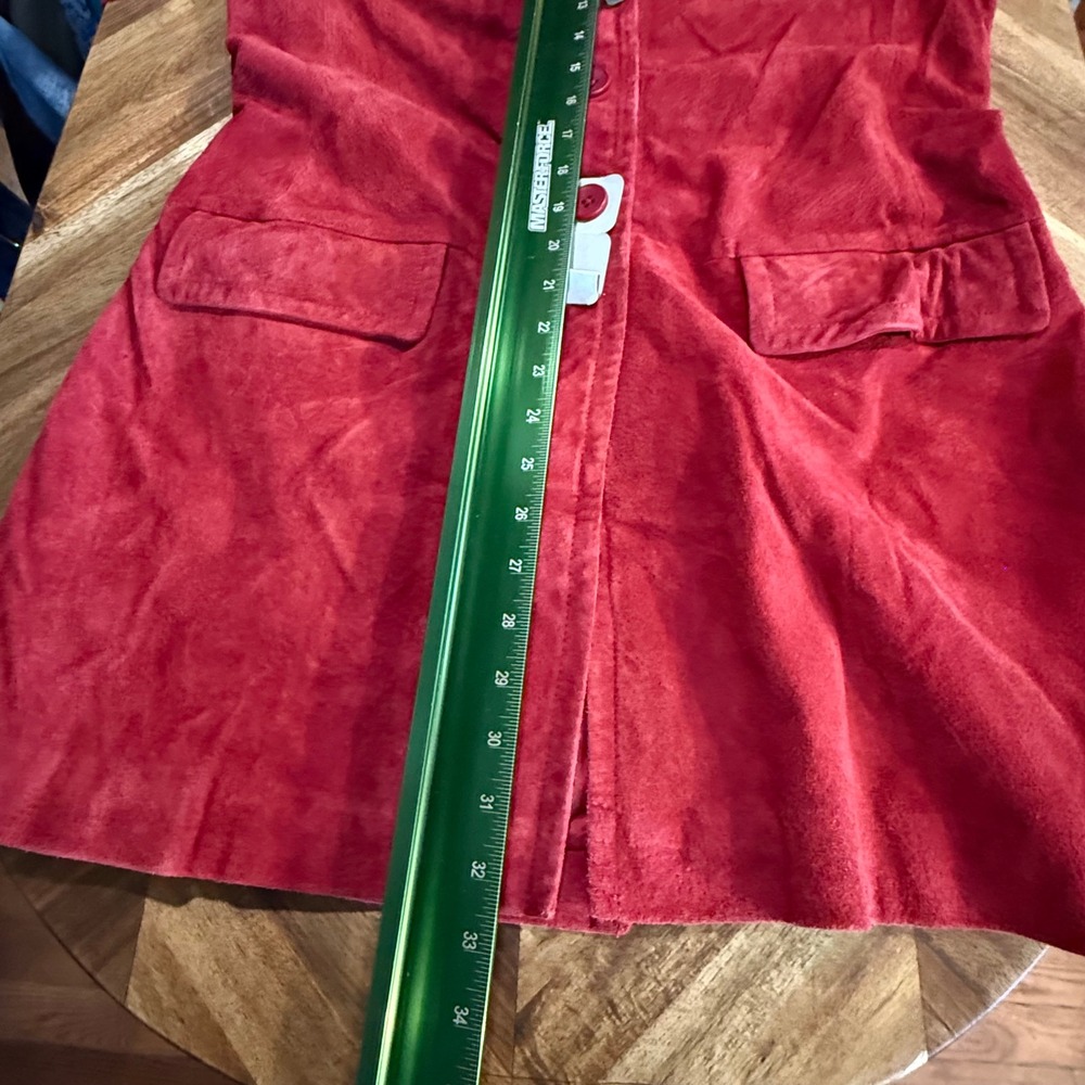 Newport News Red Suede Leather Blazer Jacket Women Size 10 - Picture 5 of 7